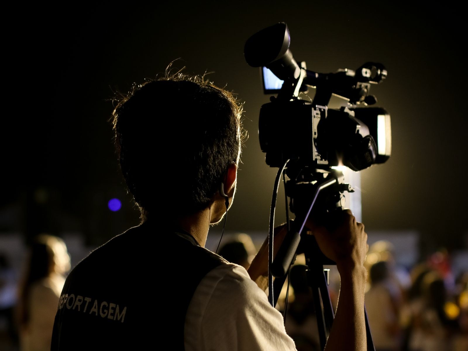 Camera and clapperboard on a film set