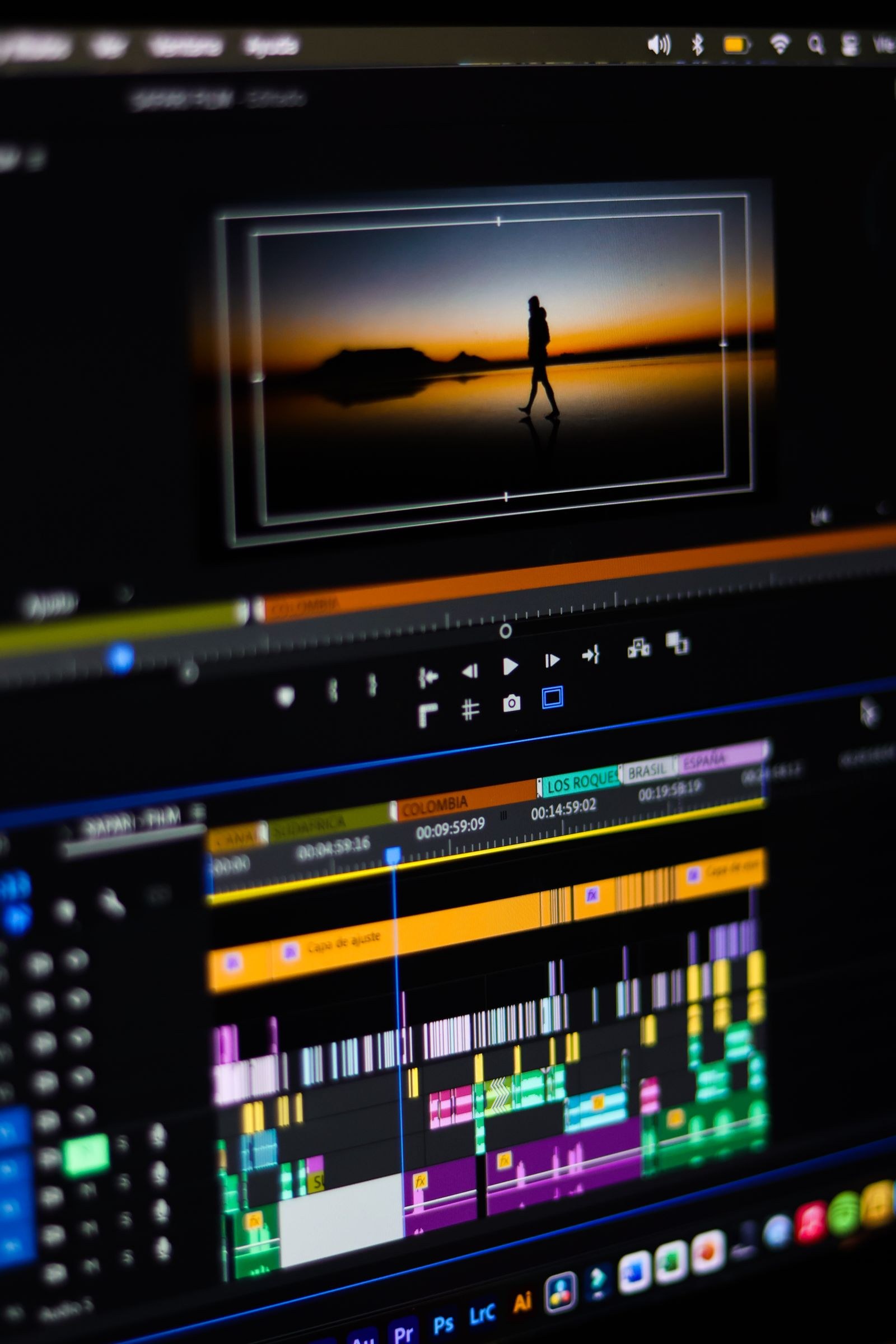 Workspace detail from a project in post-production
